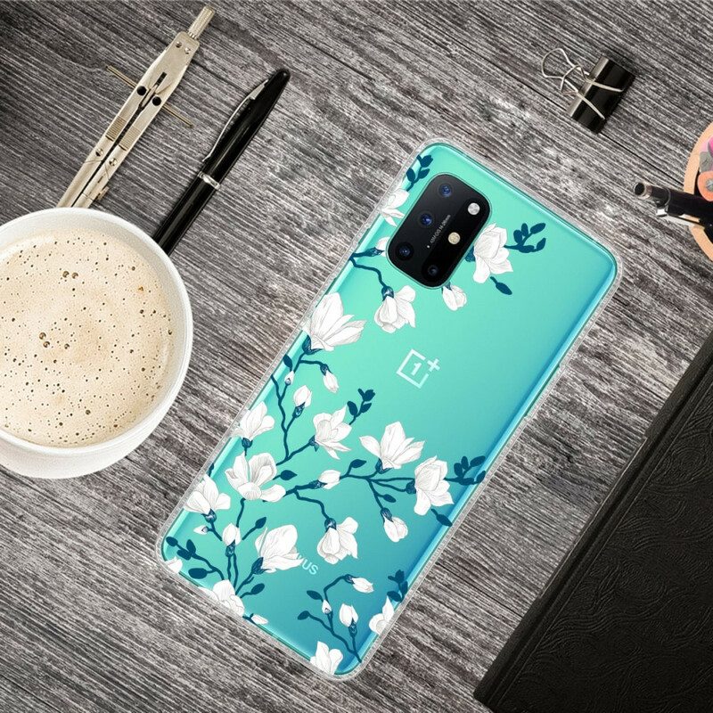 Skal För OnePlus 8T Vita Blommor