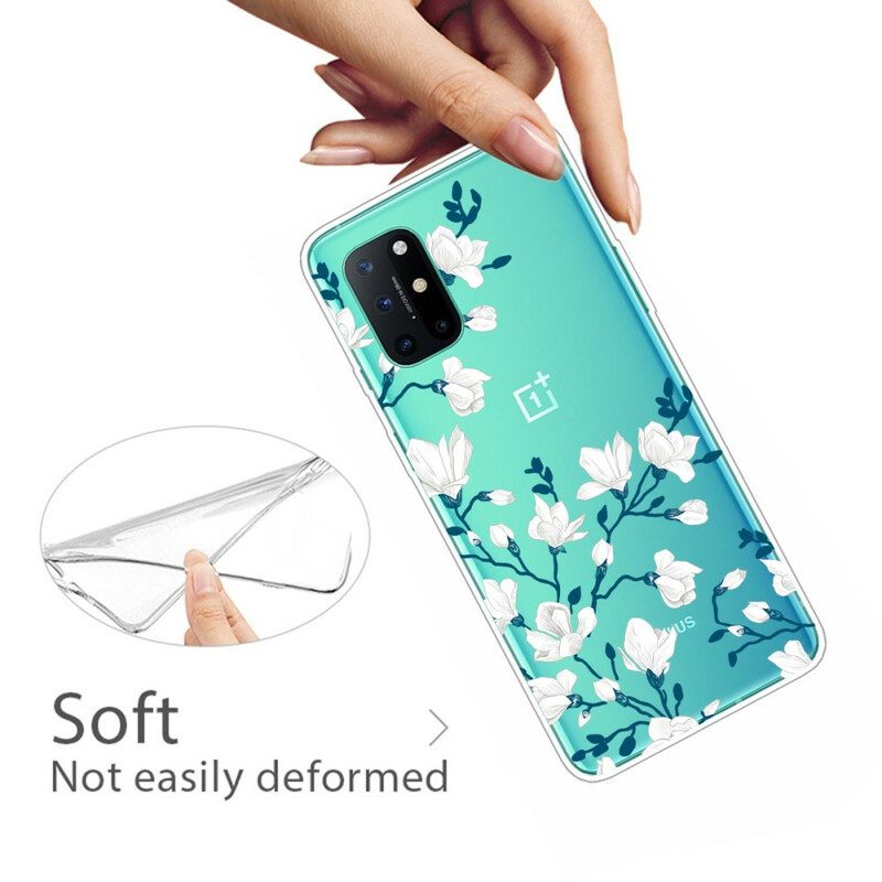 Skal För OnePlus 8T Vita Blommor