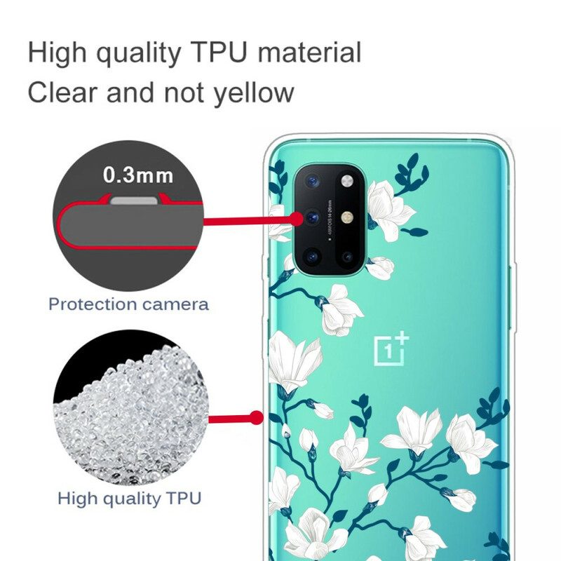 Skal För OnePlus 8T Vita Blommor