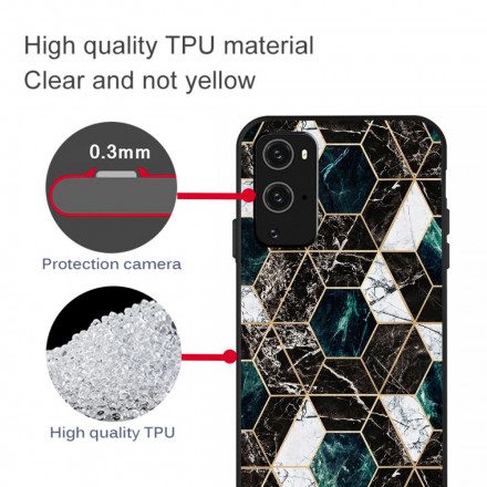 Skal För OnePlus 9 Pro Färgad Geometrisk Marmor