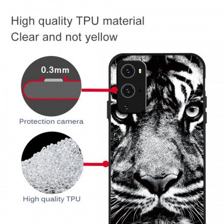 Skal För OnePlus 9 Pro Svartvit Tiger