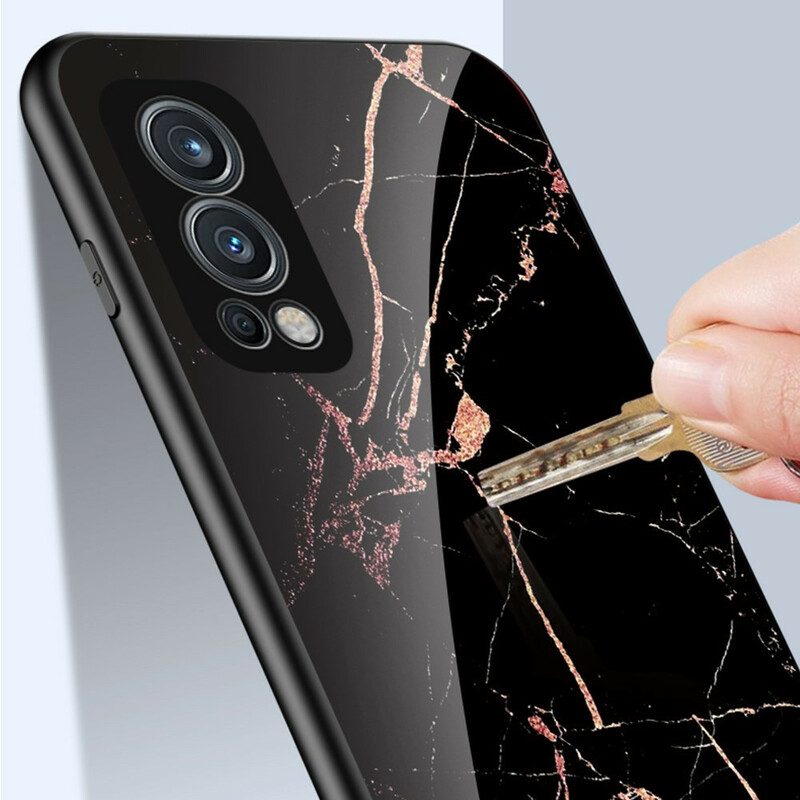 Skal För OnePlus Nord 2 5G Marmorfärger Härdat Glas