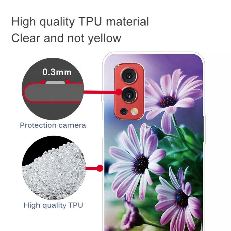 Skal För OnePlus Nord 2 5G Realistiska Blommor