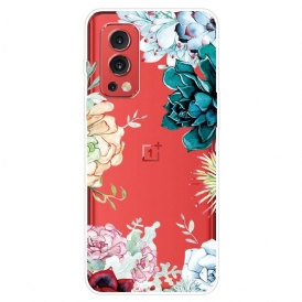 Skal För OnePlus Nord 2 5G Sömlösa Akvarellblommor