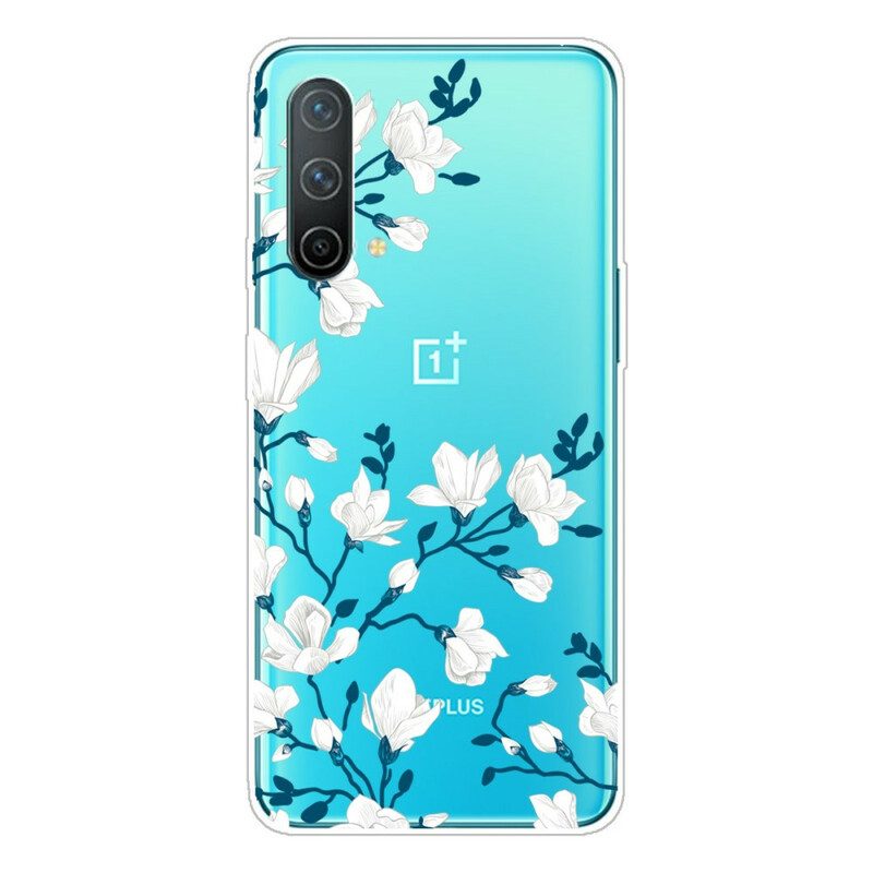 Skal För OnePlus Nord CE 5G Vita Blommor