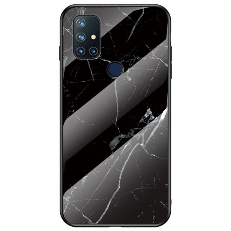 Skal För OnePlus Nord N10 Marmorfärger Härdat Glas