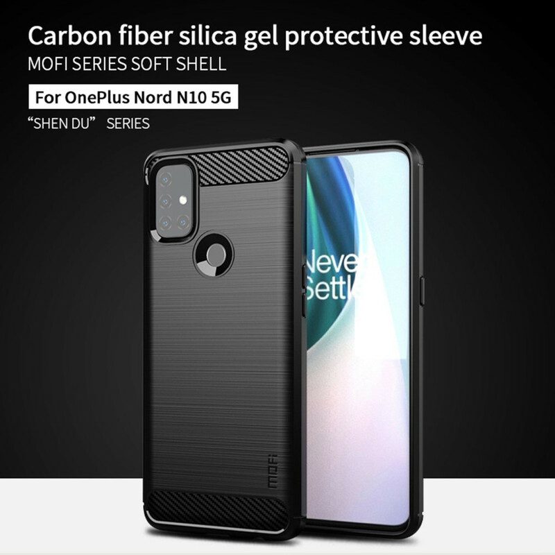 Skal För OnePlus Nord N10 Mofi Borstad Kolfiber