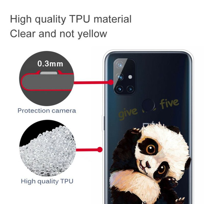 Skal För OnePlus Nord N10 Transparent Panda Ge Mig Fem