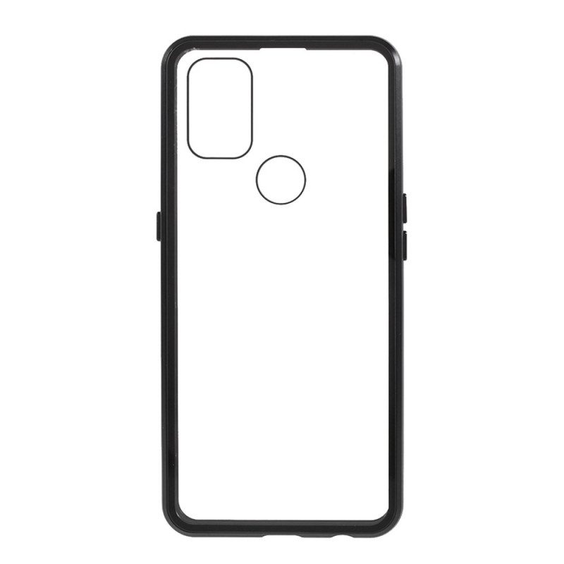 Skal För OnePlus Nord N10 Två Sidor Magnetiskt Härdat Glas Och Metall