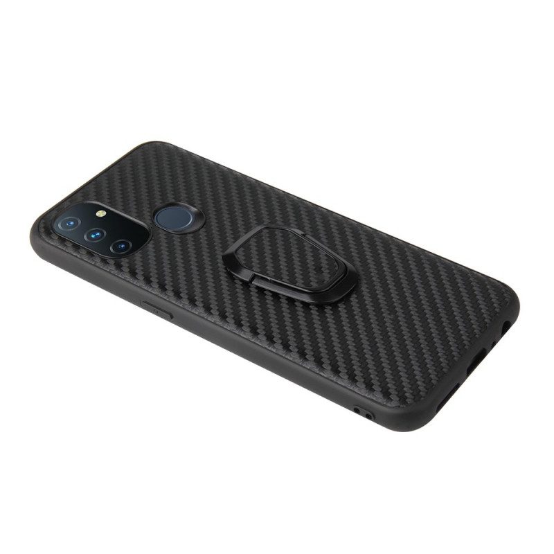 Skal För OnePlus Nord N100 Carbon Fiber Ring-support