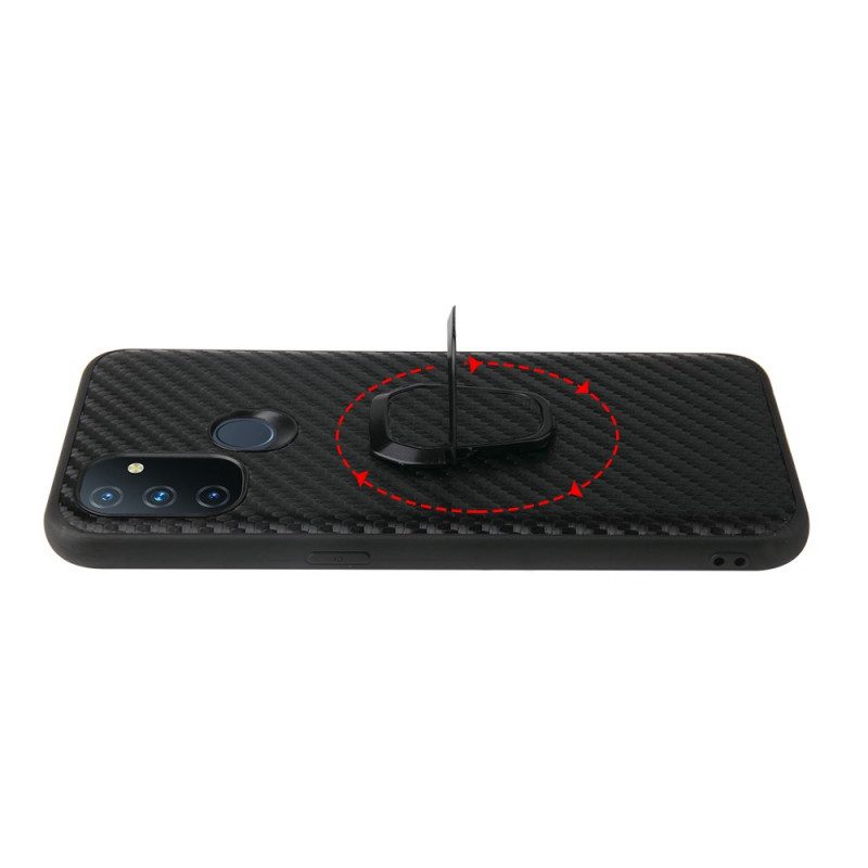 Skal För OnePlus Nord N100 Carbon Fiber Ring-support