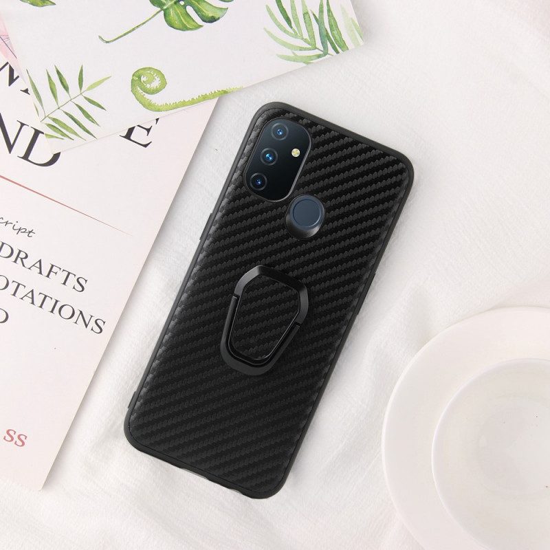 Skal För OnePlus Nord N100 Carbon Fiber Ring-support