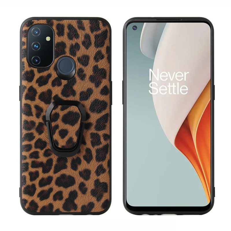 Skal För OnePlus Nord N100 Ringstöd I Leopardstil