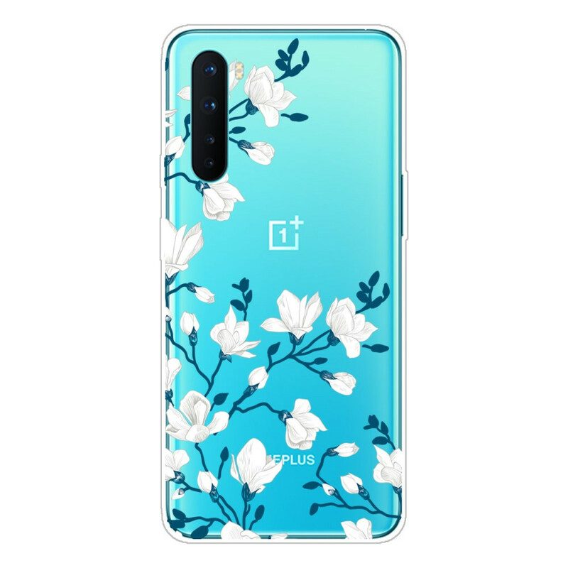 Skal För OnePlus Nord Vita Blommor