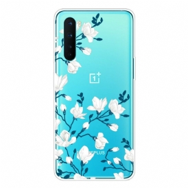 Skal För OnePlus Nord Vita Blommor