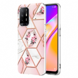 Skal För Oppo A94 5G Färgrik Geometrisk Marmor