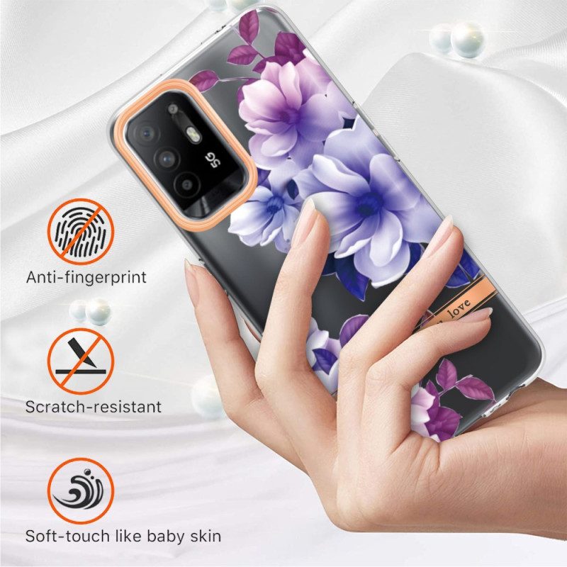 Skal För Oppo A94 5G Lila Blommor