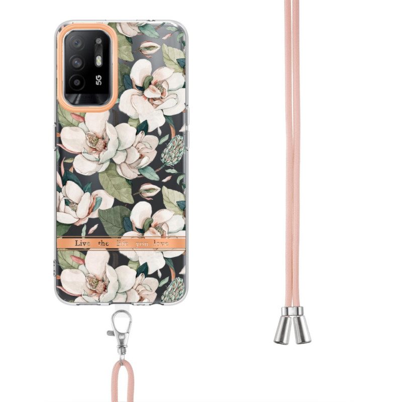 Skal För Oppo A94 5G Med Snodd Blomstersnöre