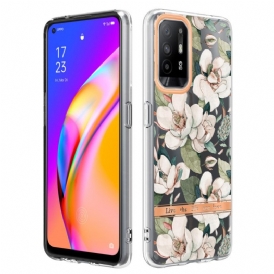 Skal För Oppo A94 5G Pionblommor