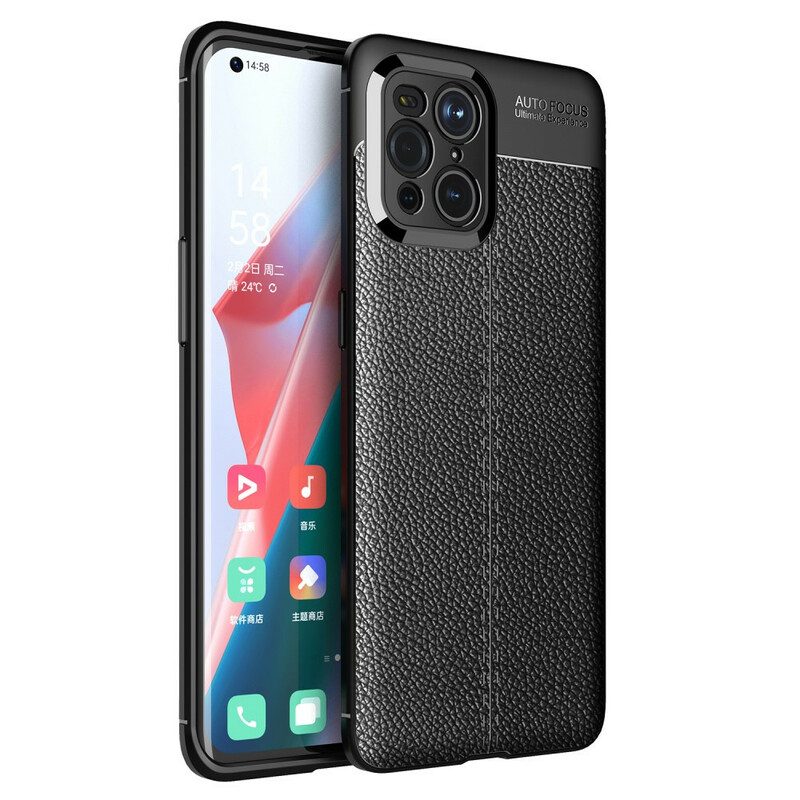 Skal För Oppo Find X3 / X3 Pro Double Line Litchi Lädereffekt