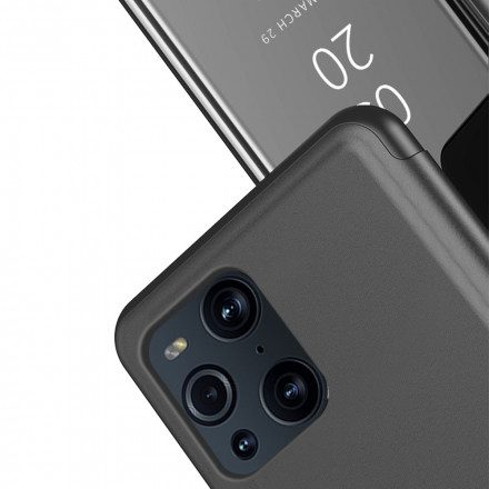 Skal För Oppo Find X3 / X3 Pro Spegel Och Konstläder