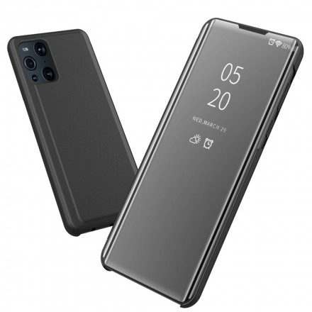 Skal För Oppo Find X3 / X3 Pro Spegel Och Konstläder