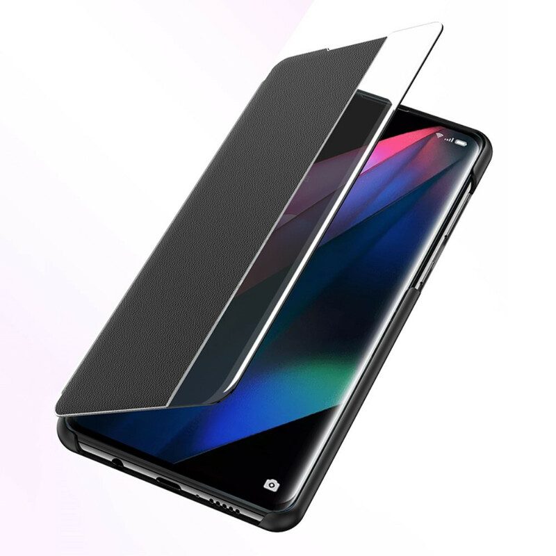 Skal För Oppo Find X3 / X3 Pro Texturerat Konstläder