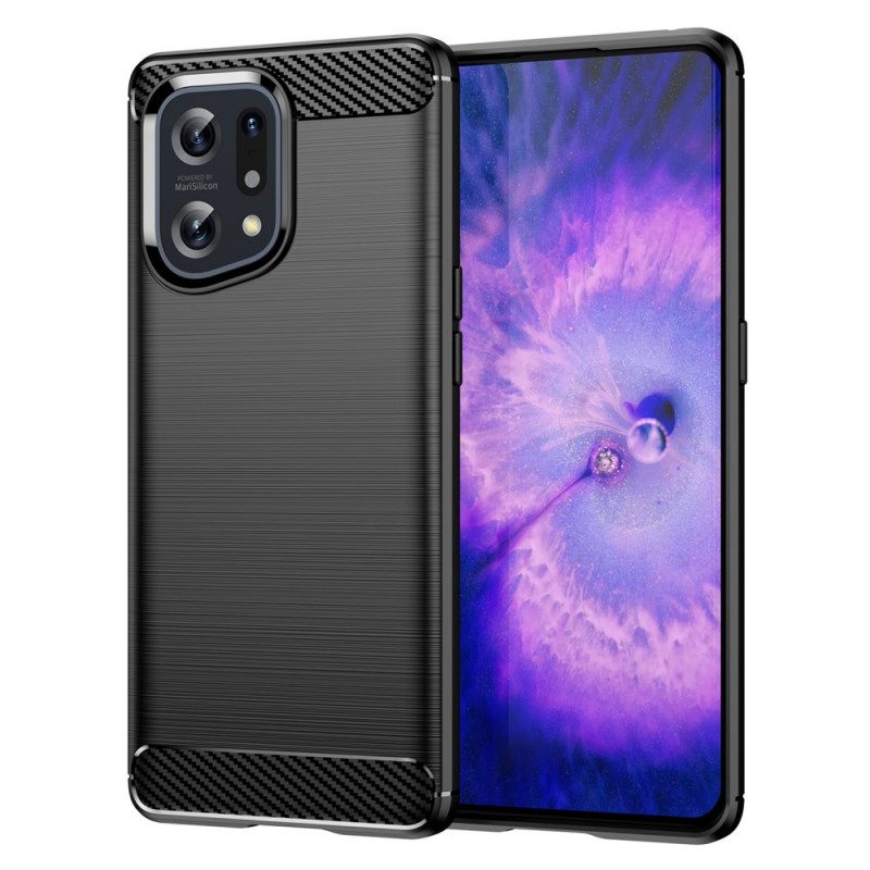 Skal För Oppo Find X5 Borstad Kolfiber