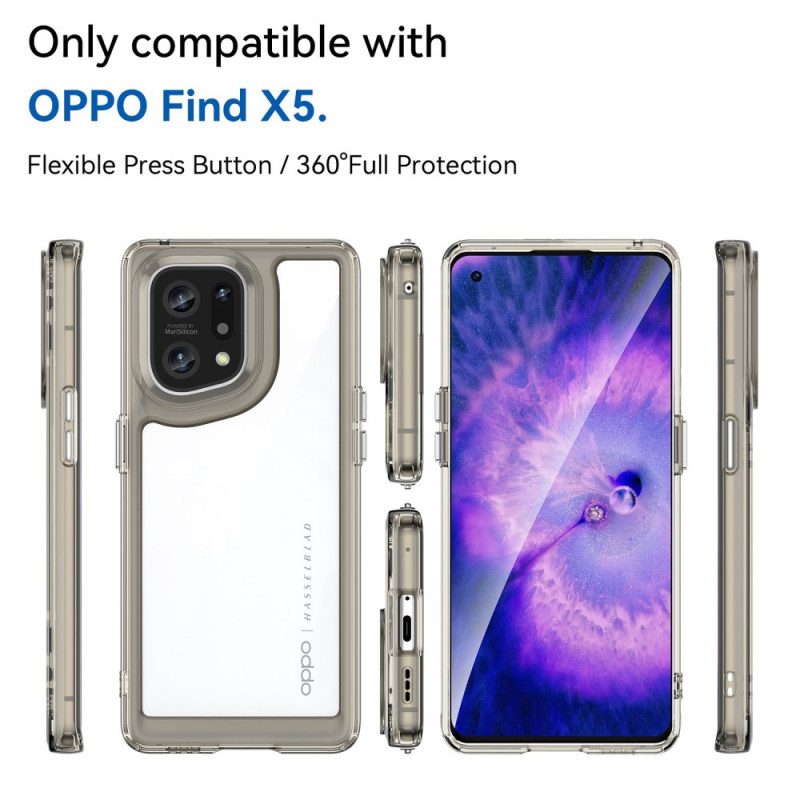 Skal För Oppo Find X5 Hybrid Transparenta Färgade Kanter