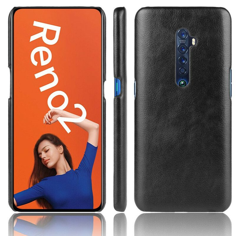 Skal För Oppo Reno 2 Lichi-lädereffekt