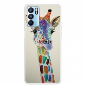 Skal För Oppo Reno 6 5G Färgglad Giraff
