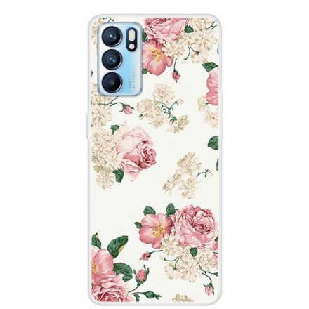 Skal För Oppo Reno 6 5G Liberty Flowers Transparent