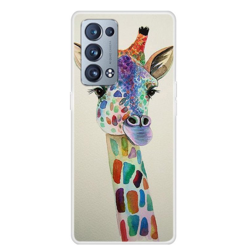 Skal För Oppo Reno 6 Pro 5G Färgglad Giraff