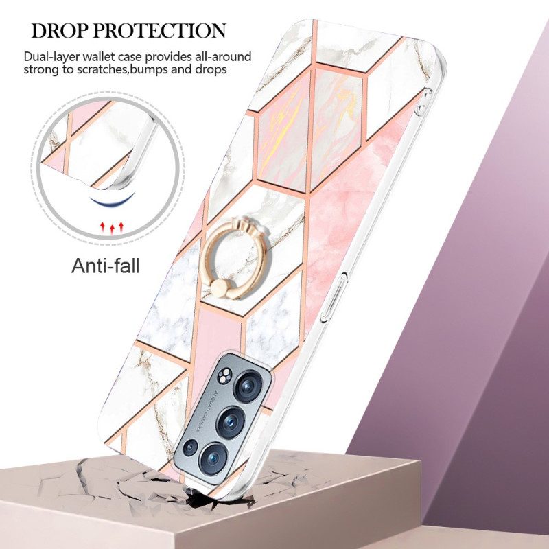 Skal För Oppo Reno 6 Pro 5G Geometriskt Marmorringmönster