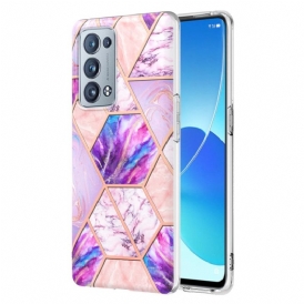 Skal För Oppo Reno 6 Pro 5G Geometriskt Mönster I Marmor