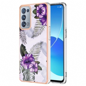 Skal För Oppo Reno 6 Pro 5G Lila Hibiskusmönster