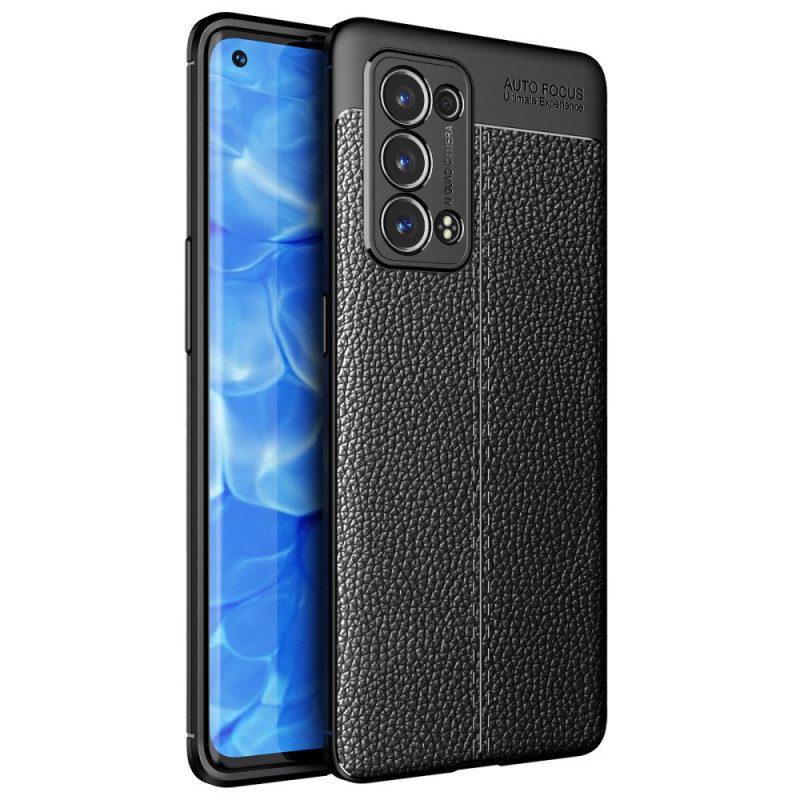 Skal För Oppo Reno 6 Pro 5G Litchi Double Line Läder