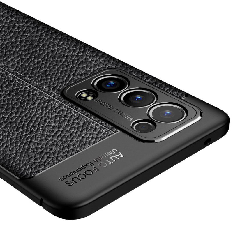 Skal För Oppo Reno 6 Pro 5G Litchi Double Line Läder