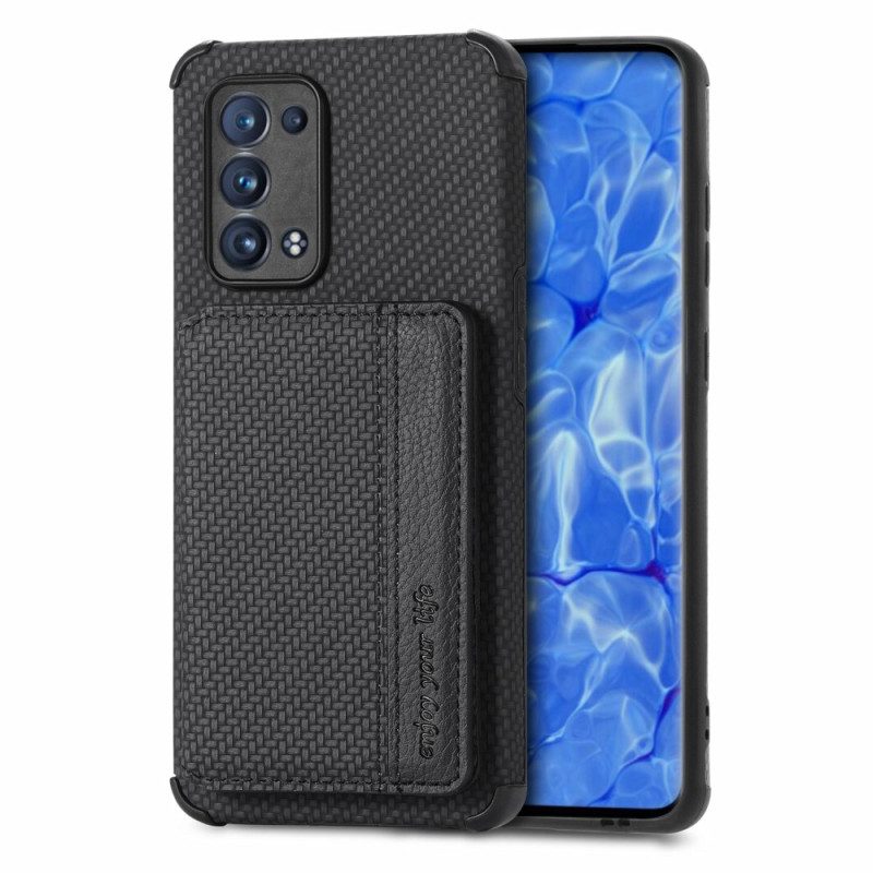 Skal För Oppo Reno 6 Pro 5G Plånboksfodral Kolfiber Och Magnetisk Plånbok