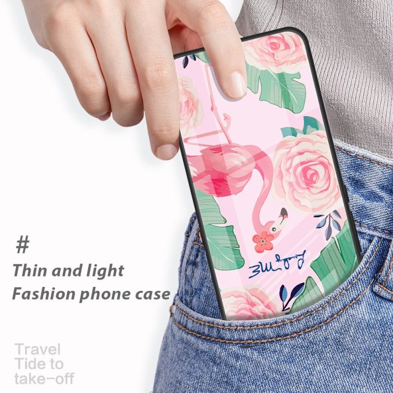 Skal För Oppo Reno 8 Flamingo Härdat Glas