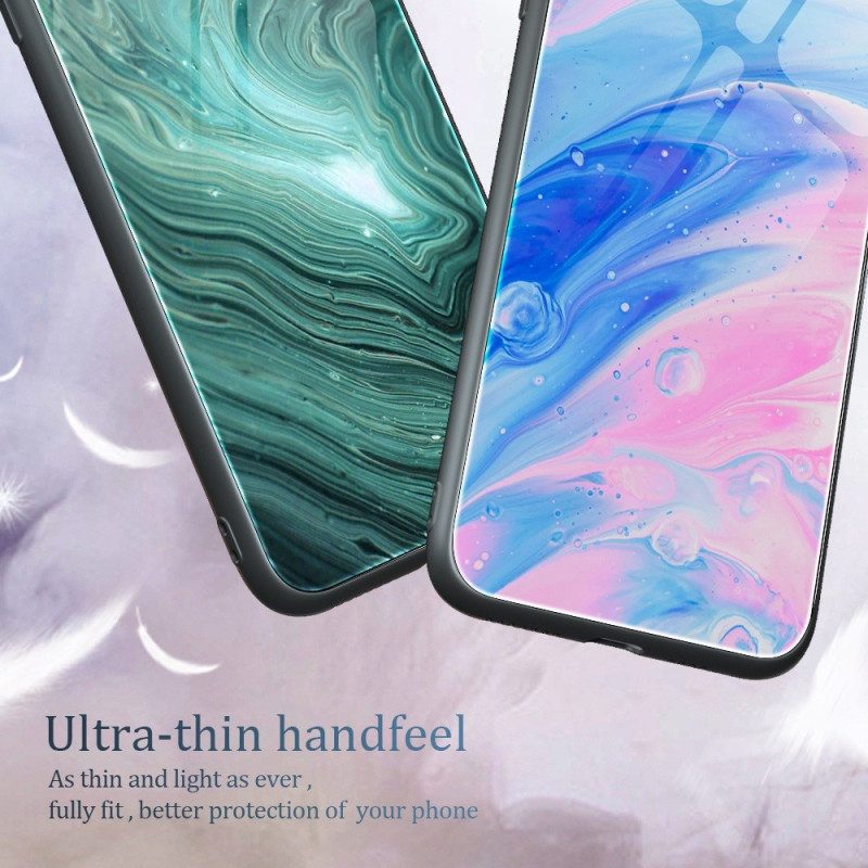 Skal För Oppo Reno 8 Pro Marmorfärger Härdat Glas