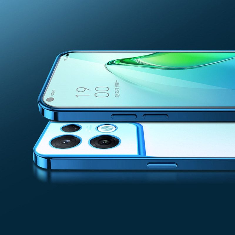 Skal För Oppo Reno 8 Transparenta Kanter I Metallstil Sulada