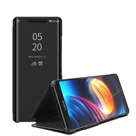 Skal För Sony Xperia XZ3 Spegel Och Konstläder