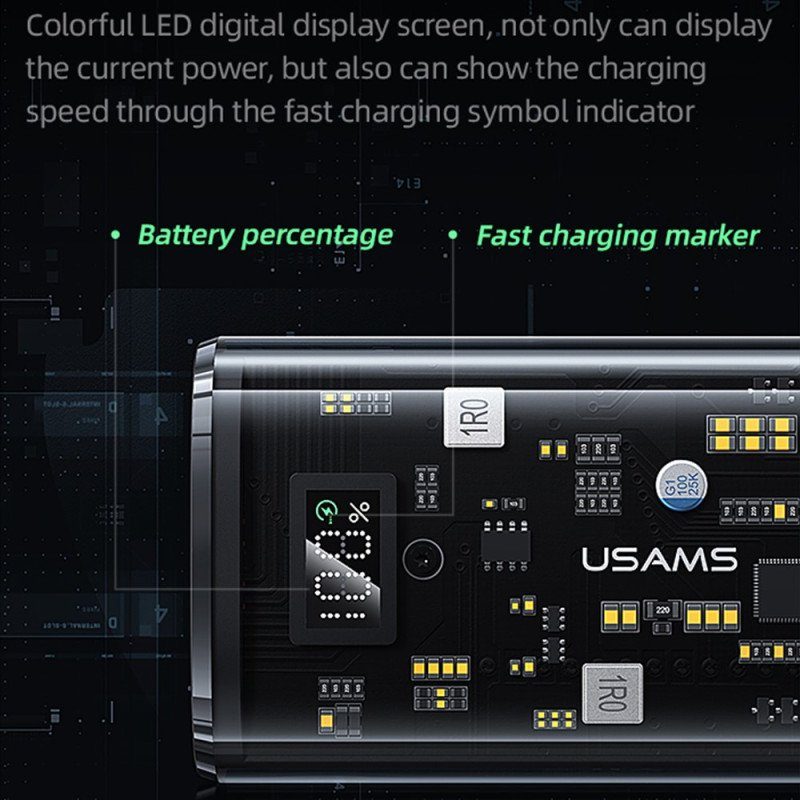 Externt Batteri 9000Mah Digital Skärm Med Dubbla Portar