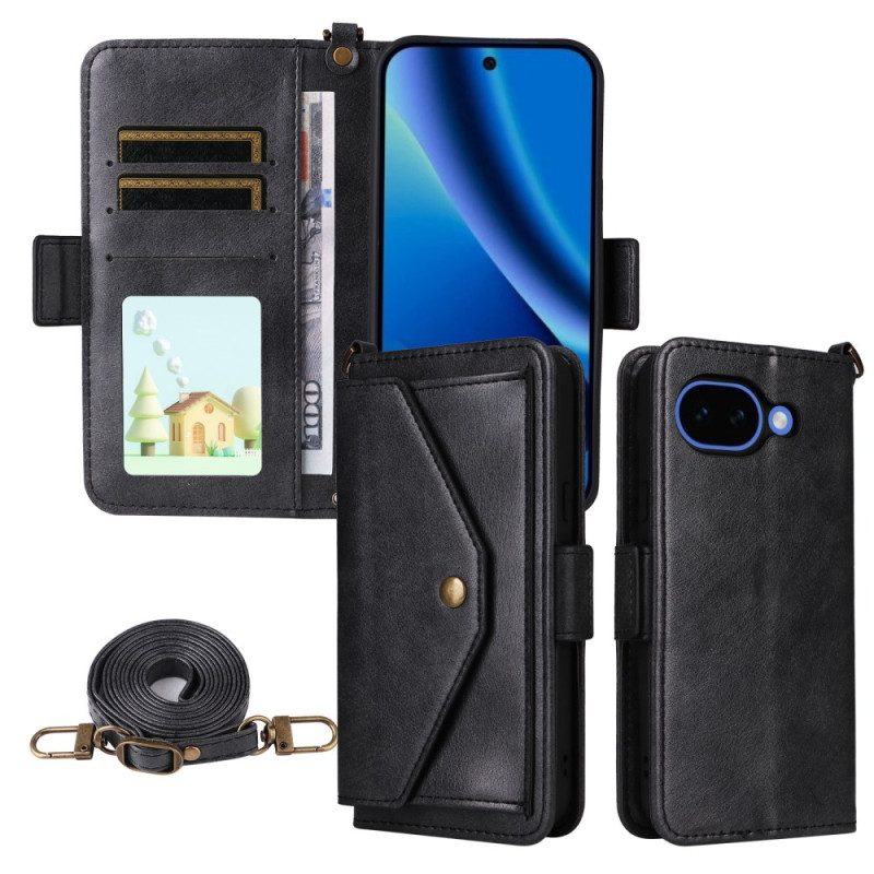 Fodral För Google Pixel 10a Vintage Plånbok Och Axelrem