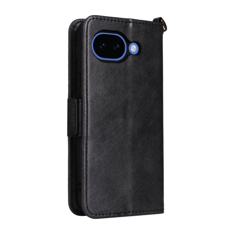 Fodral För Google Pixel 10a Vintage Plånbok Och Axelrem