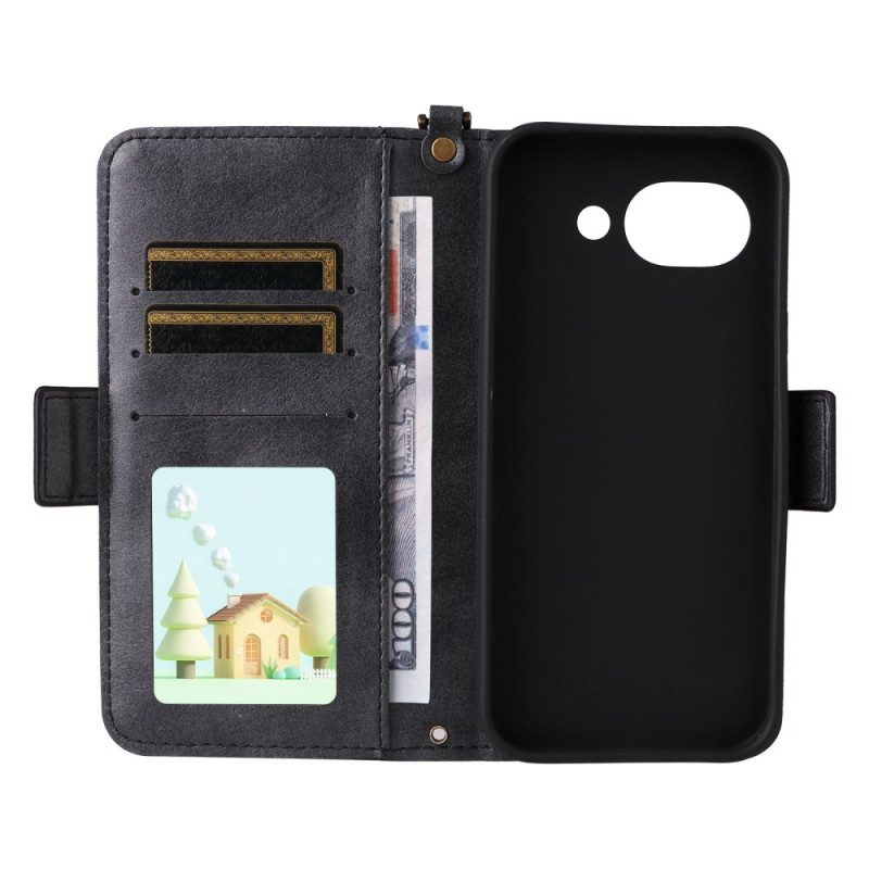 Fodral För Google Pixel 10a Vintage Plånbok Och Axelrem