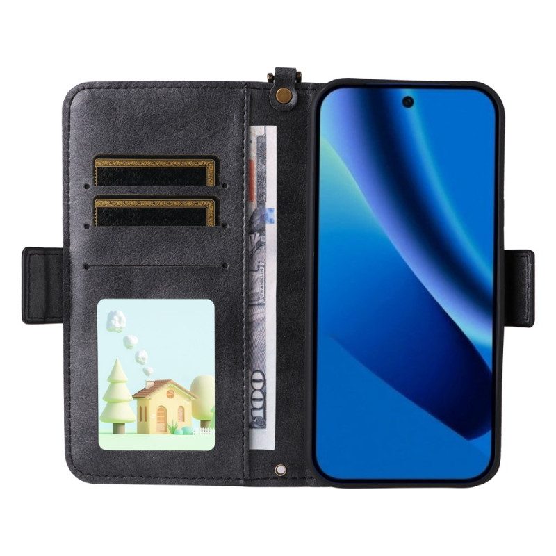 Fodral För Google Pixel 10a Vintage Plånbok Och Axelrem