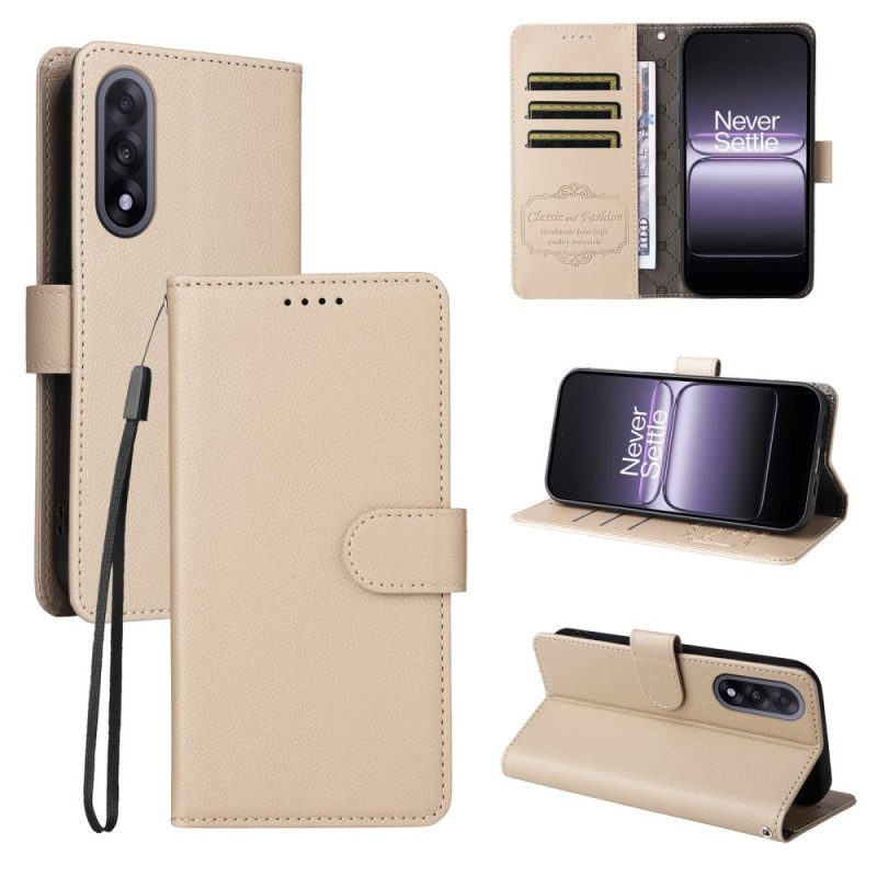 Fodral För Oneplus Nord 5 Lädereffekt