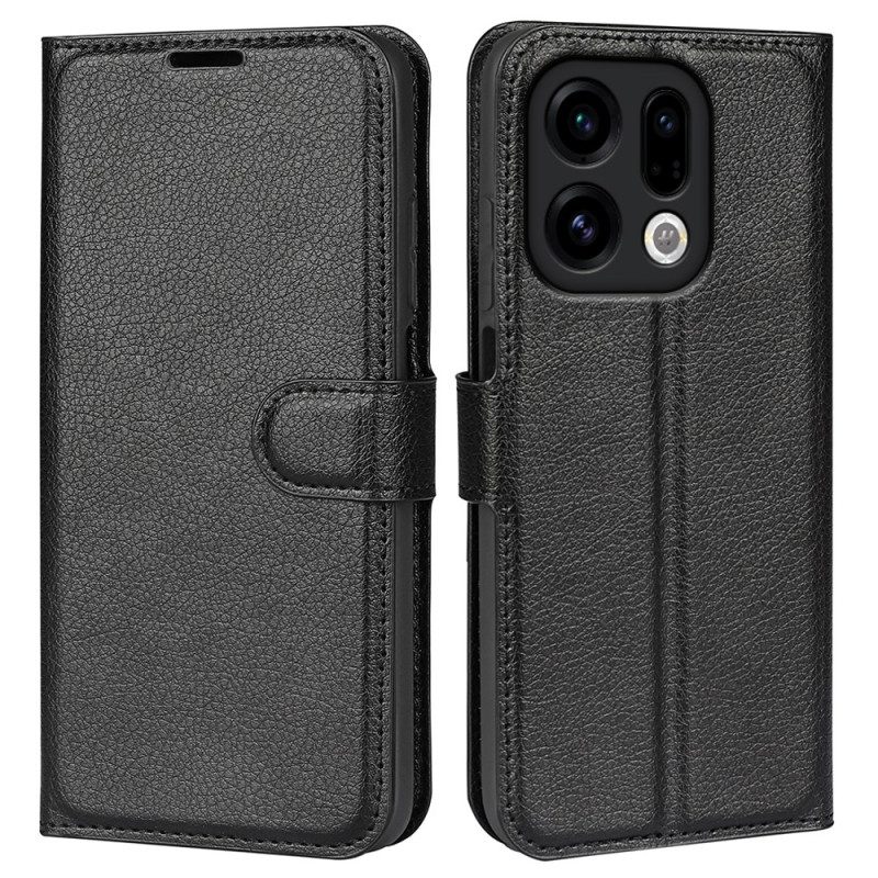 Fodral För Oppo Find X9 5g Litchikonstläder